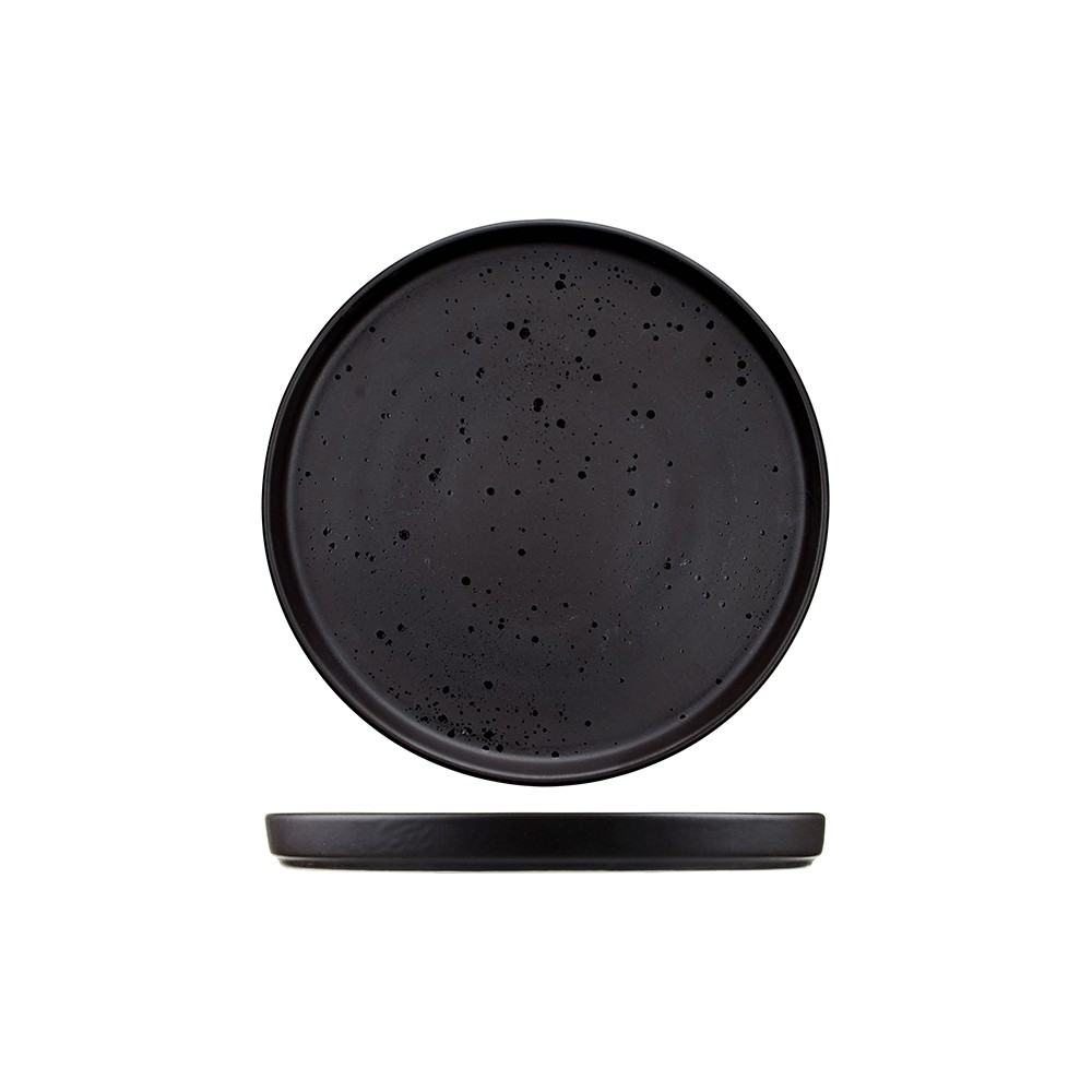 Тарелка с бортом «Оникс»; керамика; D=26см; черный