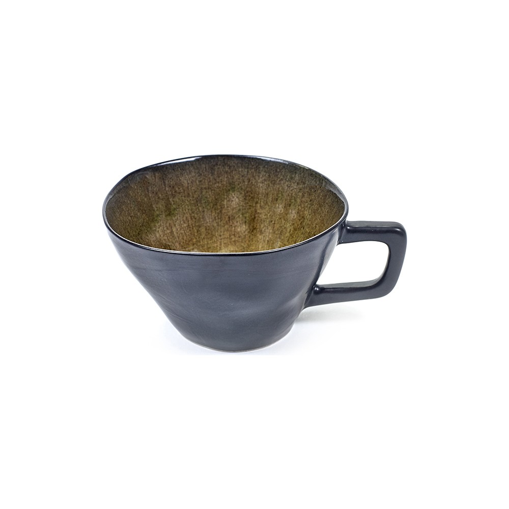 Чашка чайная «Пьюр»; керамика; H=6, L=13, B=10см; зелен.