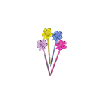 Пики для канапе «Цветы»[200шт]; пластик; L=75мм; разноцветн.