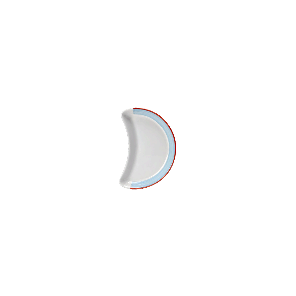 Блюдо-полумесяц «Рио Блю»; фарфор; L=25, 5см; белый, синий