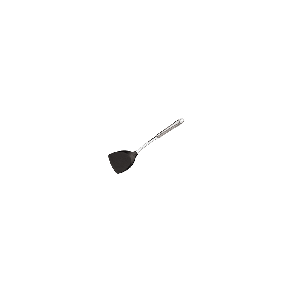 Лопатка кухонная; сталь нерж., пластик; L=35см; черный, металлич.