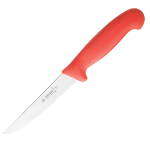 Нож для обвалки мяса; сталь нерж., пластик; L=280/150, B=24мм; красный, металлич.