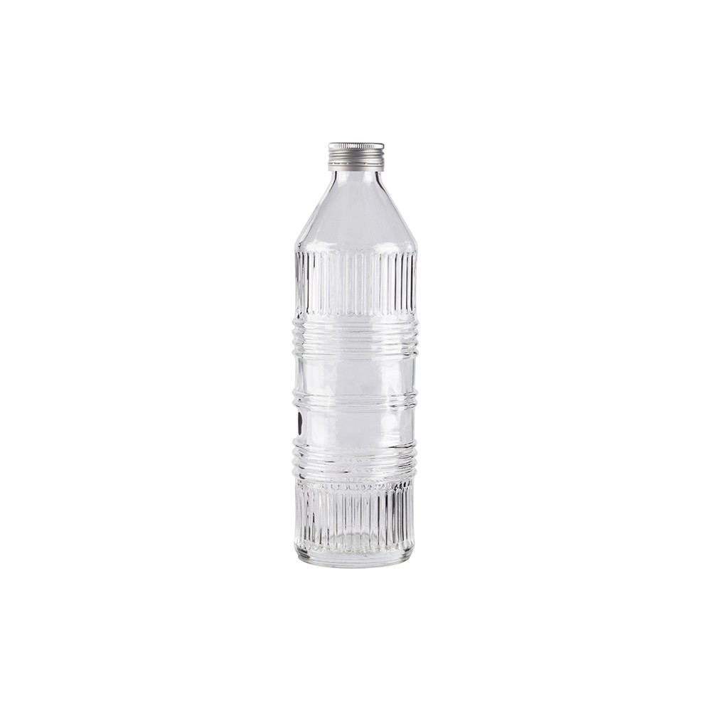 Бутылка для воды с крышкой «Индастриал Шик»; стекло, алюмин.; 0, 85л; H=27см; прозр.