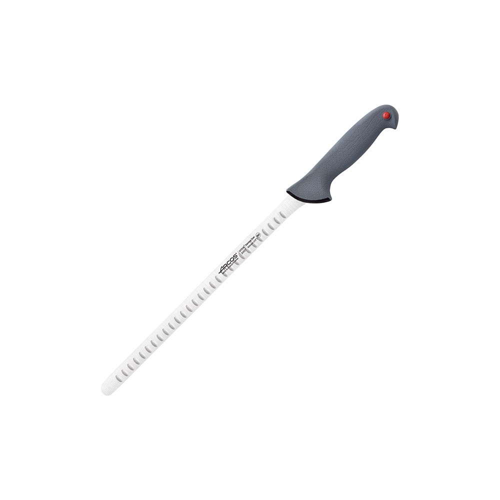 Нож для лосося «Колор проф»; сталь нерж., полипроп.; L=44/30см; серый