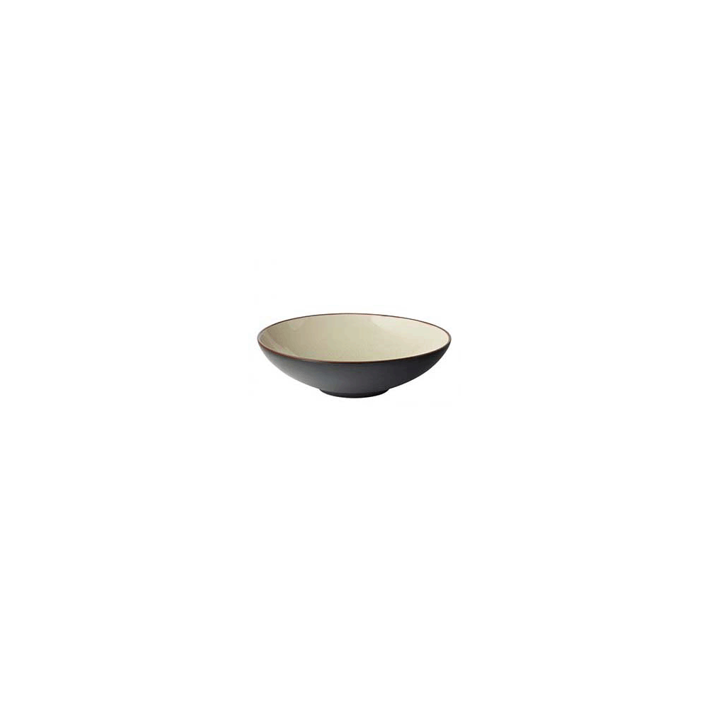 Салатник; керамика; D=23см; кремов., черный