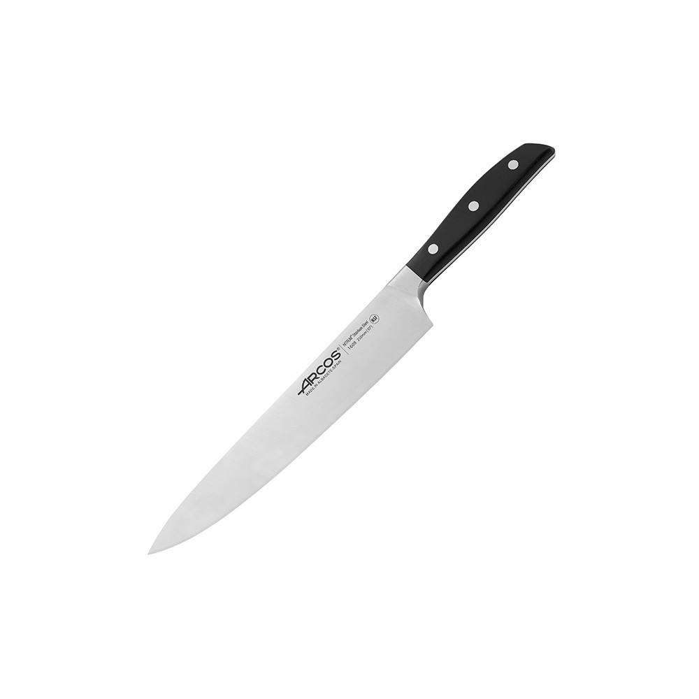 Нож поварской «Манхэттен»; сталь нерж., полиоксиметилен; L=39/25см; металлич., черный