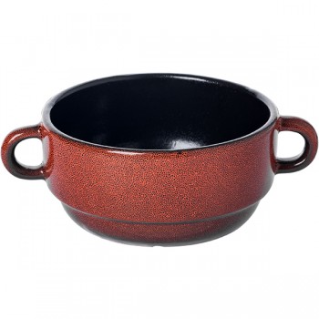 Чашка бульонная «Млечный путь оранжевый»; фарфор; 300мл; D=115, H=55мм; оранжев., черный