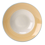 Тарелка для пасты «Рио Йеллоу»; фарфор; D=30см; белый, желт.