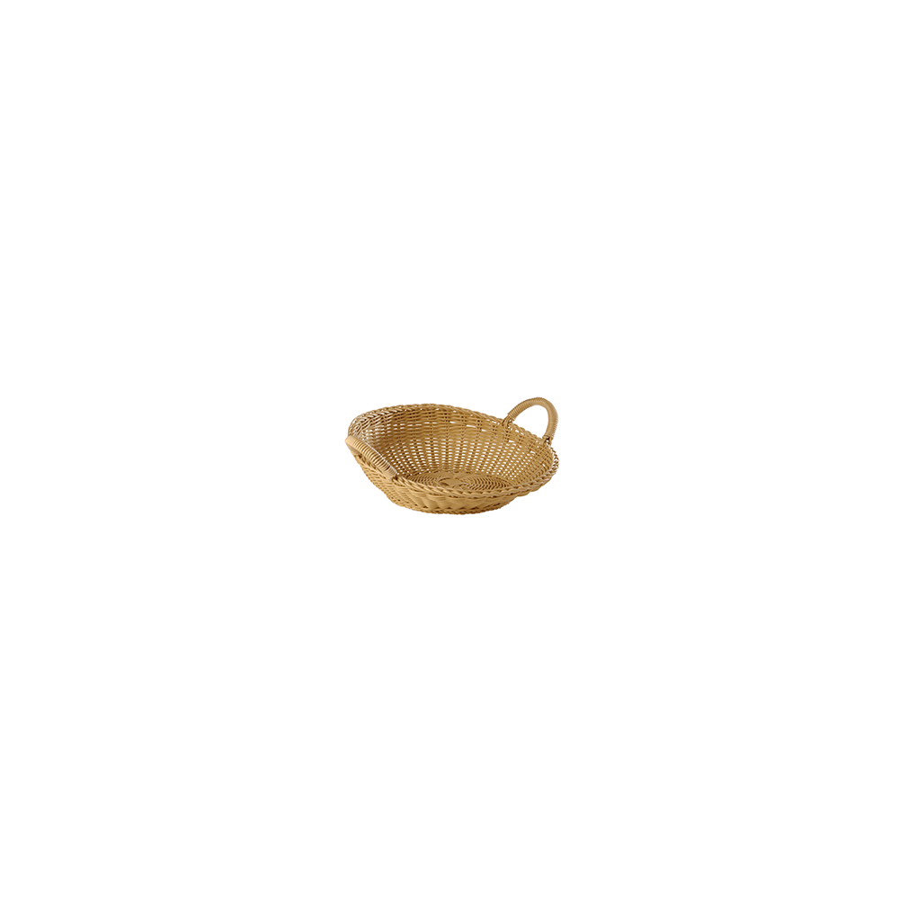 Корзина плетеная для хлеба с ручками; полипроп.; D=36, 5, H=12см