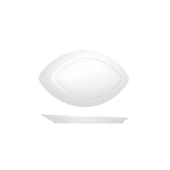 Блюдо-лист; фарфор; L=17, 5, B=10, 4см; белый