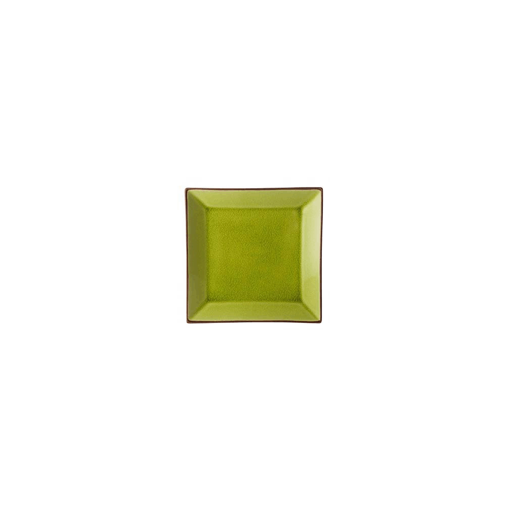 Тарелка квадратная «Сохо»; керамика; L=25, B=25см; зелен.