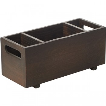 Органайзер 3 секции темный; дуб; H=12, L=30, B=12, 5см