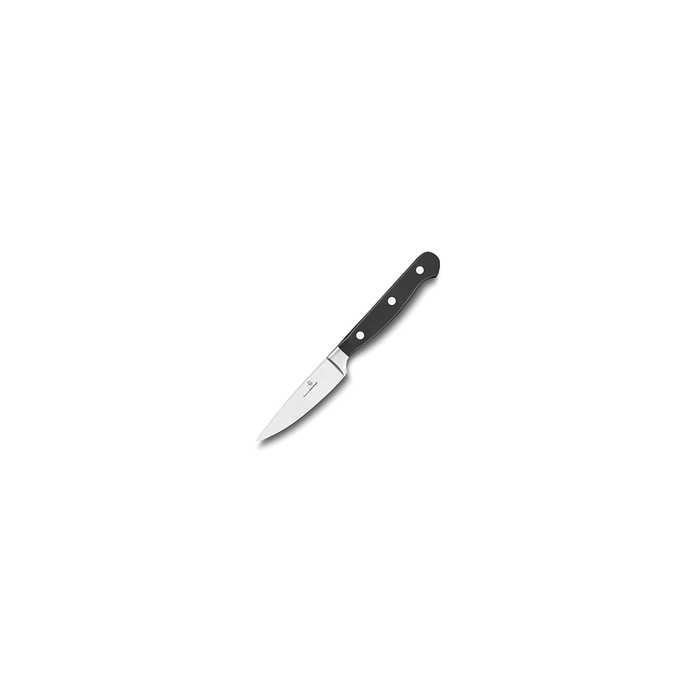 Нож для  чистки овощей; сталь нерж., пластик; L=9см; черный, металлич.