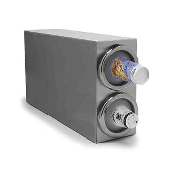 Диспенсер для пласт. стаканов+4 уплотн. кольца; сталь нерж., силикон; H=35, 5, L=63, 5, B=17, 8см; металлич.