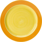 Тарелка мелкая «Фридом Йеллоу»; фарфор; D=16см; белый, желт.