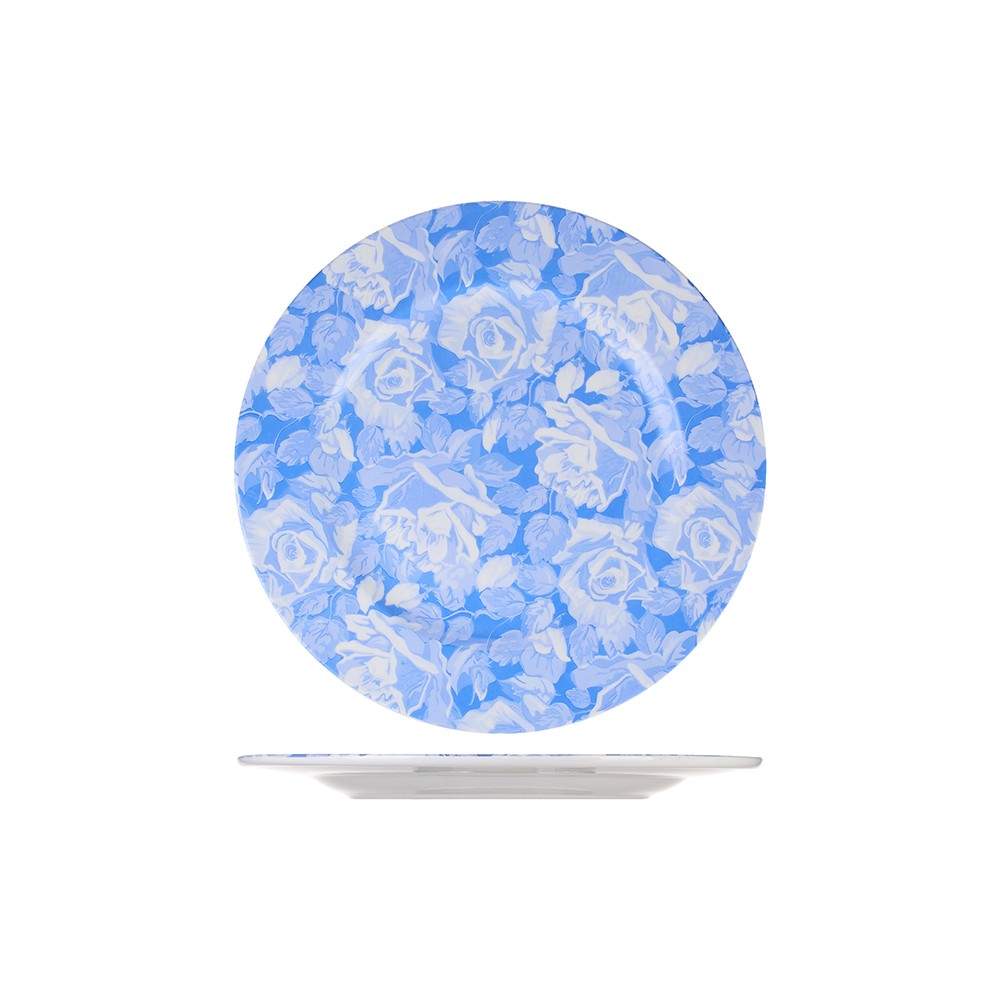 Тарелка мелкая; керамика; D=29см; белый, голуб.