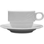Чашка чайная «Аркадия»; фарфор; 160мл; D=75, H=55, B=110мм; белый