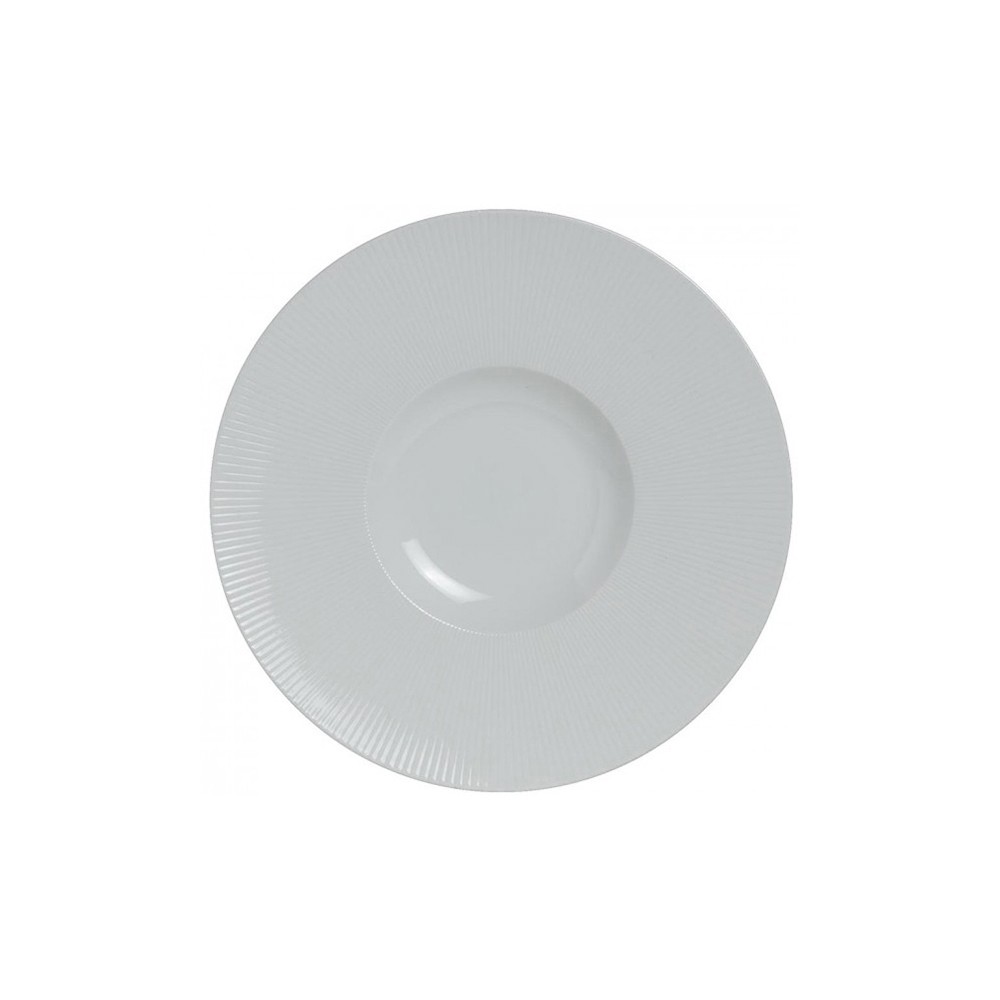 Тарелка мелкая с широким бортом «Соната»; фарфор; D=27см; белый