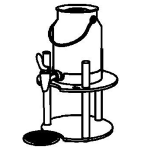 Диспенсер для молока орг. стекло; сталь нерж.; 3л; H=36, L=43, B=26см