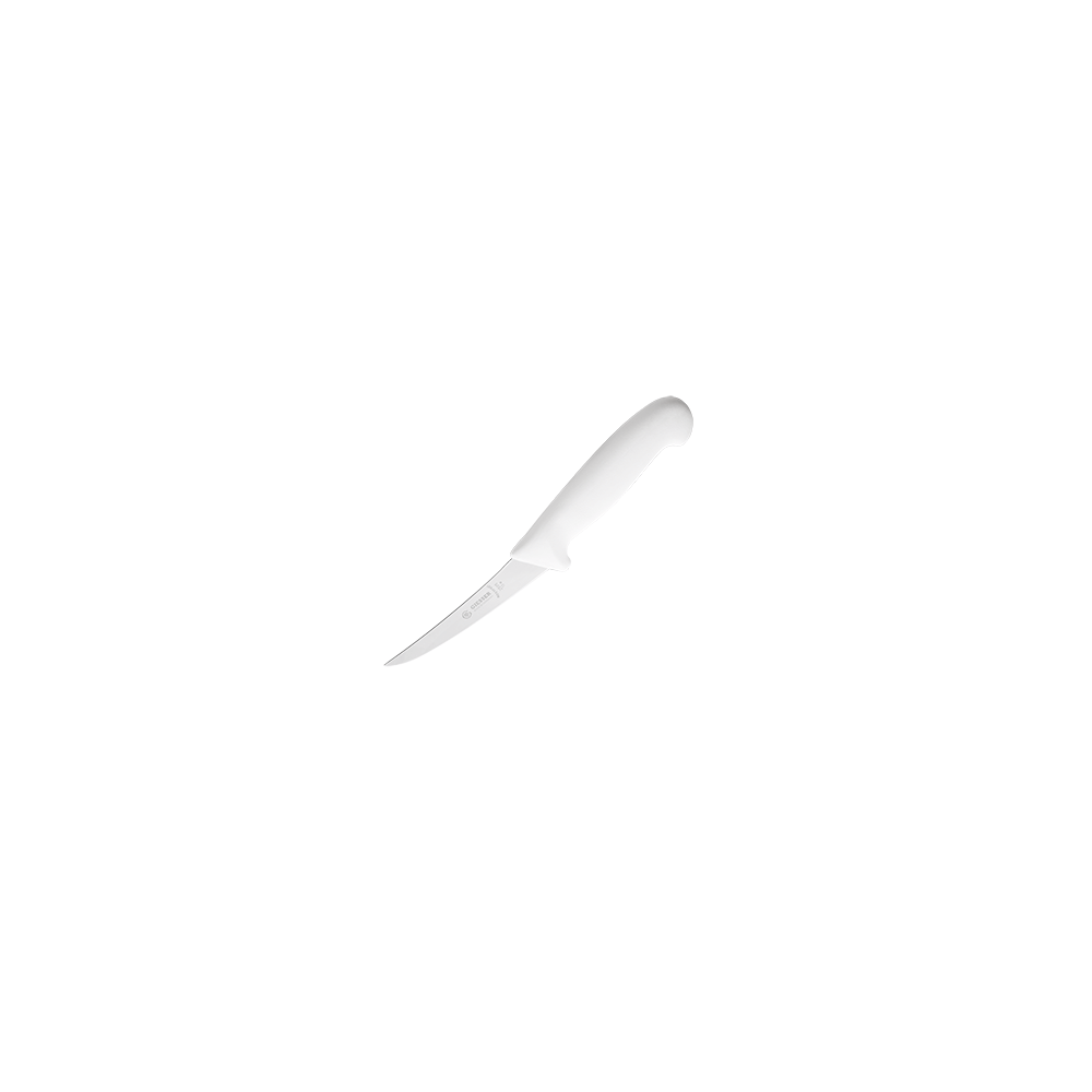 Нож для обвалки мяса; сталь нерж., пластик; L=257/125, B=22мм; белый, металлич.