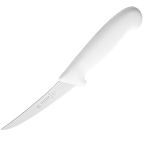 Нож для обвалки мяса; сталь нерж., пластик; L=257/125, B=22мм; белый, металлич.