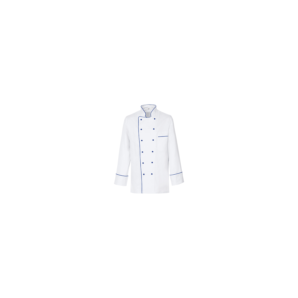 Куртка поварская с окант. 54р. б/пуклей; хлопок; белый, синий