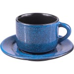 Пара кофейная «Млечный путь голубой»; фарфор; 80мл; голуб., черный