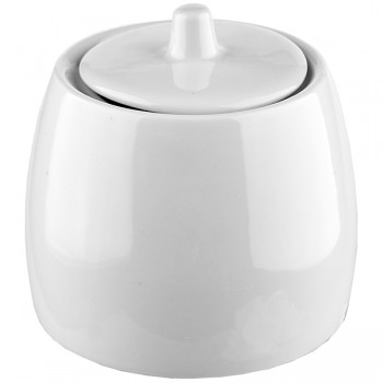 Сахарница с крышкой «Тренд»; фарфор; 350мл; белый