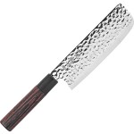 Нож кухонный «Нара»; сталь нерж., дерево; L=300/165, B=50мм; металлич., тем.дерево