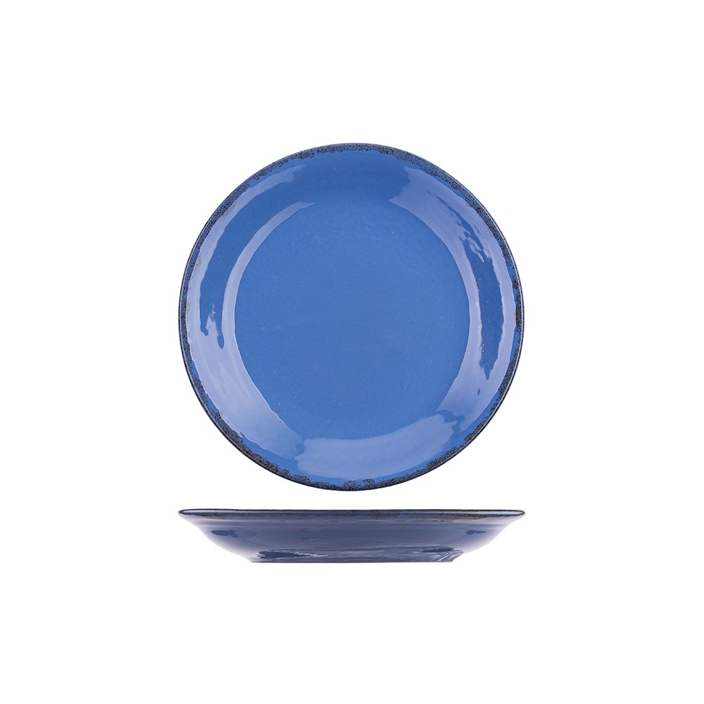 Блюдце «Синий крафт»; керамика; D=15, 5см; голуб.