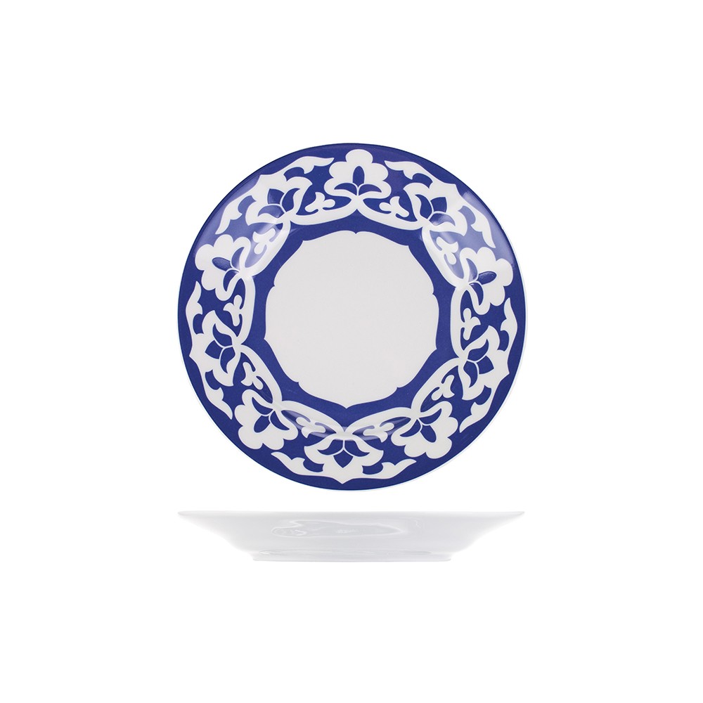 Тарелка мелкая «Идиллия-Восток»; фарфор; D=20см; белый, синий