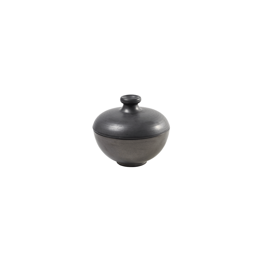 Салатник с крышкой «Пьюр»; керамика; D=20, H=17см; черный