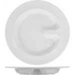 Тарелка для системы табл. питания с делением «Актив»; фарфор; D=26см; белый