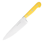 Нож поварской; сталь нерж., пластик; L=335/190, B=43мм; желт., металлич.