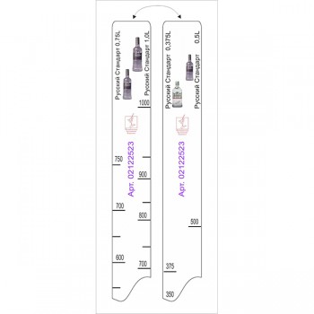 Линейка «Русский С-т 0. 375, 0. 5, 0. 75, 1л»; пластик; L=28, B=2см; белый