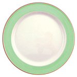 Тарелка сервировочная «Рио Грин»; фарфор; D=300, H=25мм; белый, зелен.