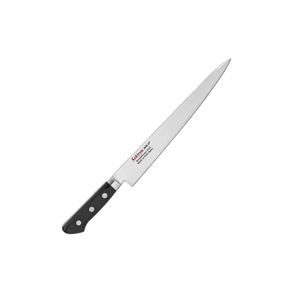 Нож кухонный «Осака» односторонняя заточк; сталь нерж., полиоксиметилен; L=370/240, B=35мм