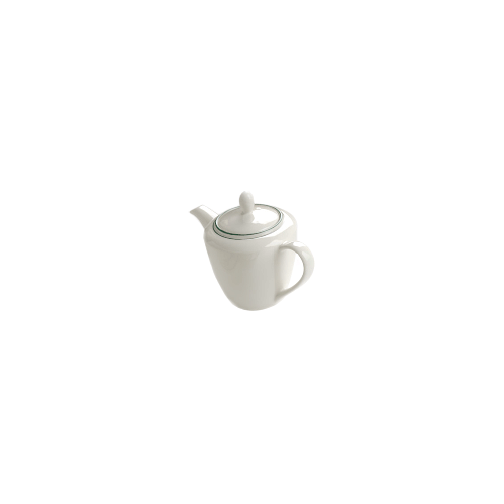 Чайник «Лагуна»; фарфор; 0, 6л; белый, зелен.