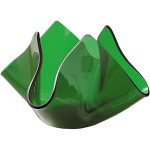 Подсвечник «Флауэ»; стекло; D=50, H=72, B=122мм; зелен.