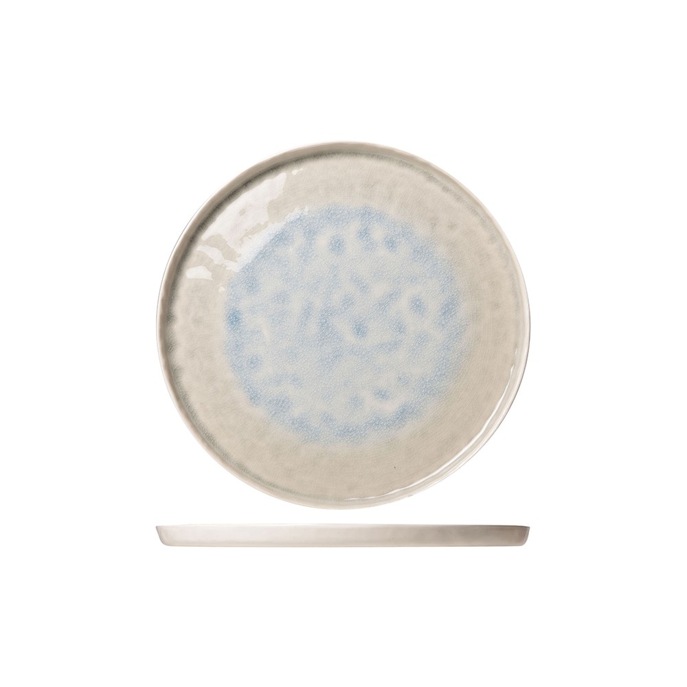 Тарелка; керамика; D=27, 5см; белый, голуб.