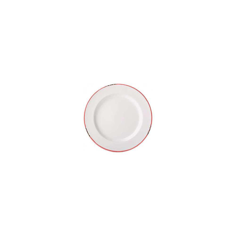 Тарелка мелкая «Эйвбери ред»; керамика; D=26см; белый, красный