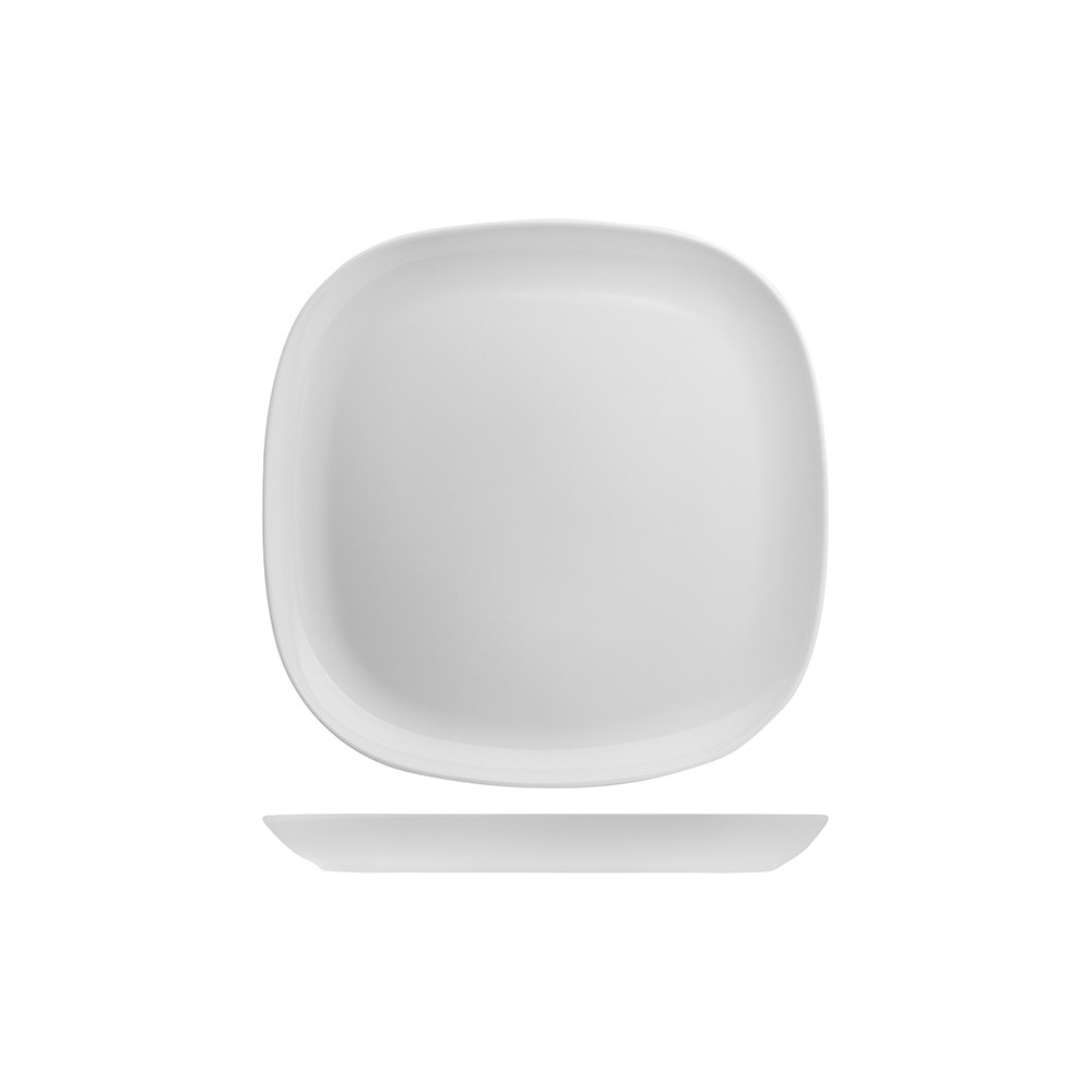 Тарелка квадратная «Исола»; фарфор; L=26, B=26см; белый