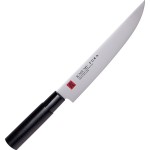 Нож кухонный слайсер; сталь нерж., дерево; L=325/200, B=32мм; металлич., черный