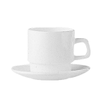 Чашка чайная «Ресторан»; стекло; 220мл; D=75, H=70мм; белый