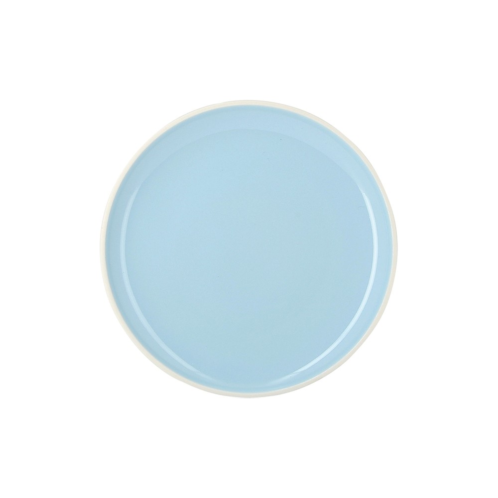 Тарелка «Колор лаб»; фарфор; D=200, H=25мм; голуб., белый