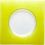 Тарелка «Хэло»; стекло; L=24, B=24см; желт.