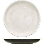 Тарелка плоская б/полей «День и ночь»; керамика; D=25см; белый, черный