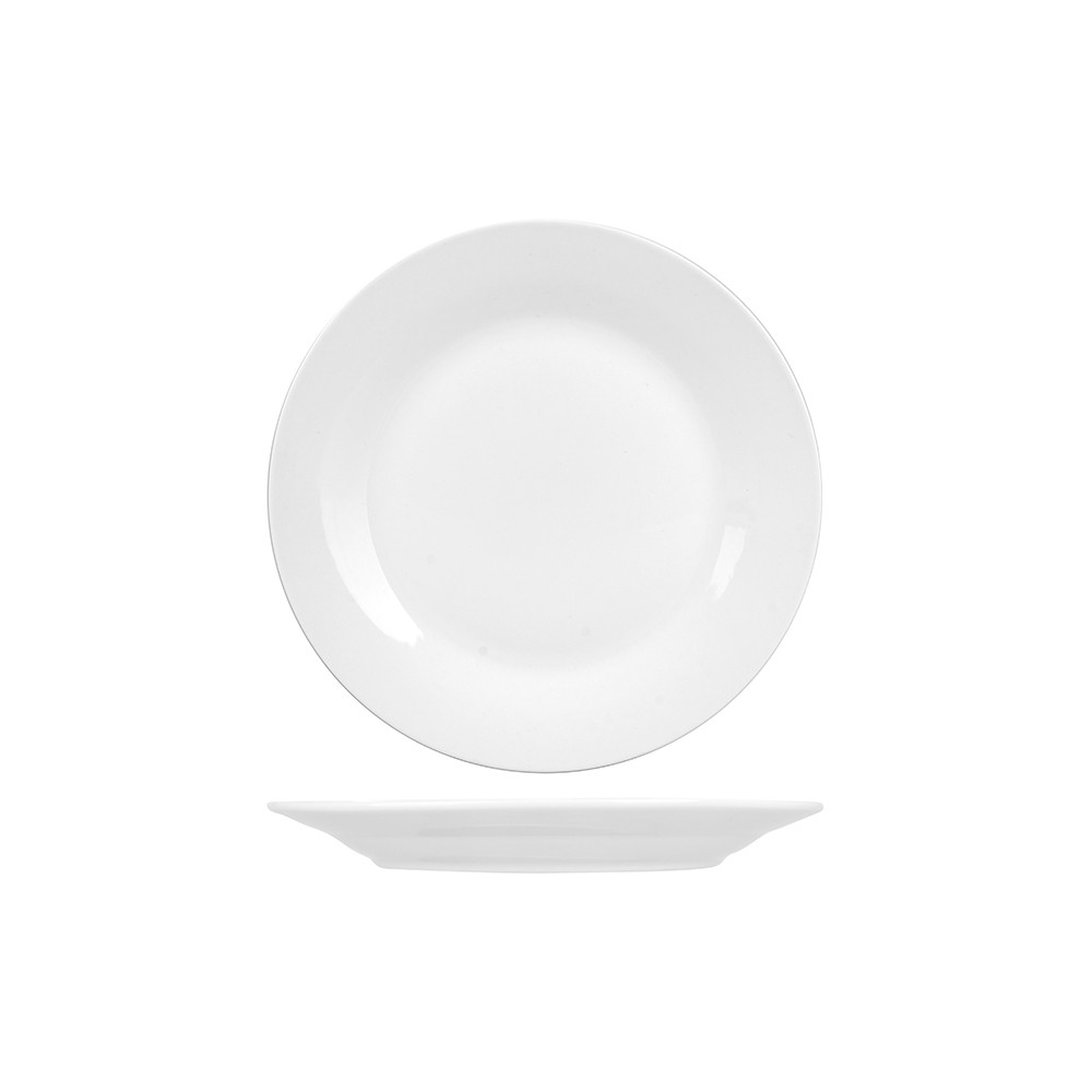 Тарелка мелкая «Коллаж»; фарфор; D=225, H=25мм; белый