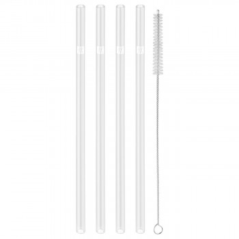 Набор стеклянных трубочек, прямые, 4 шт.