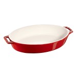 Форма овальная керамическая, 29 см, вишневая